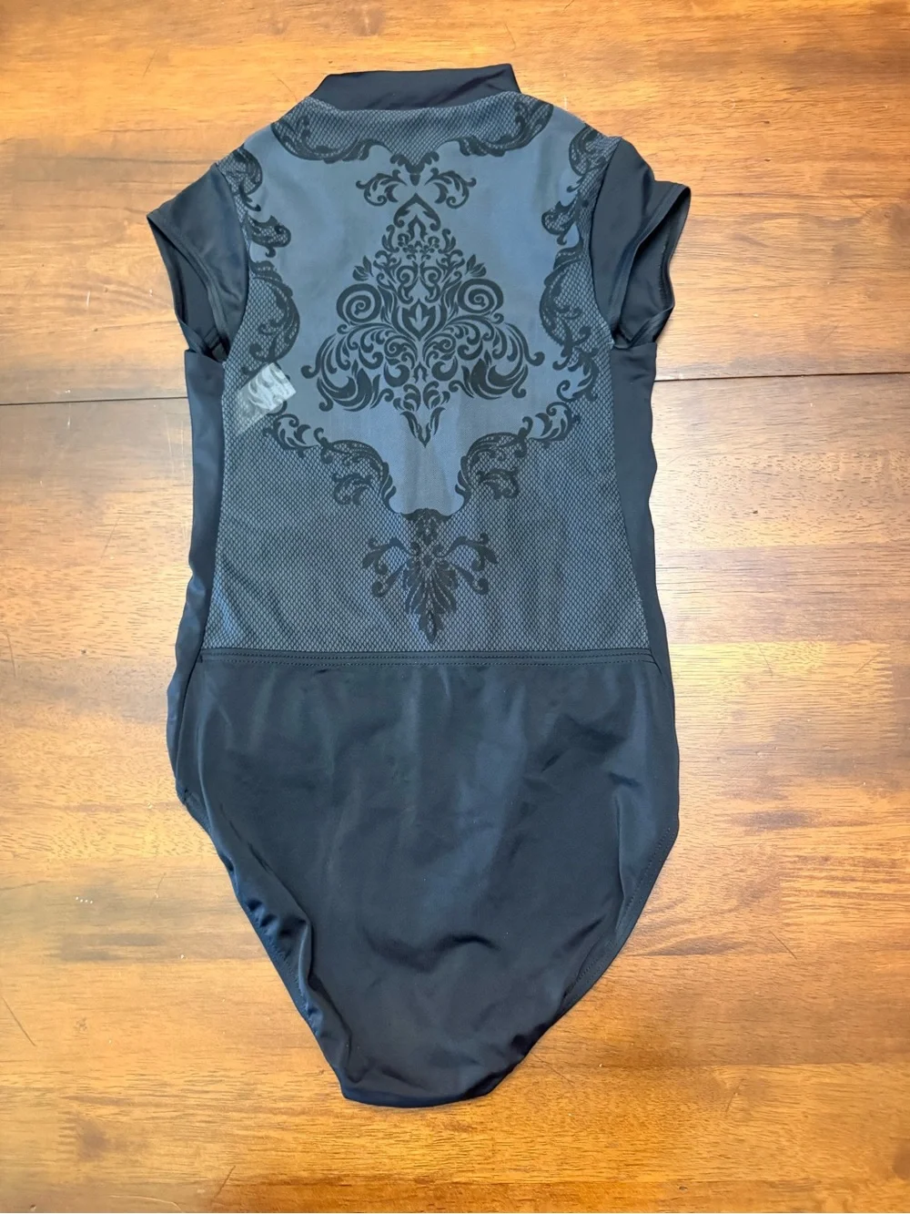 balera Black Short-Sleeve Large Child (LC) One-Piece with Front Zip